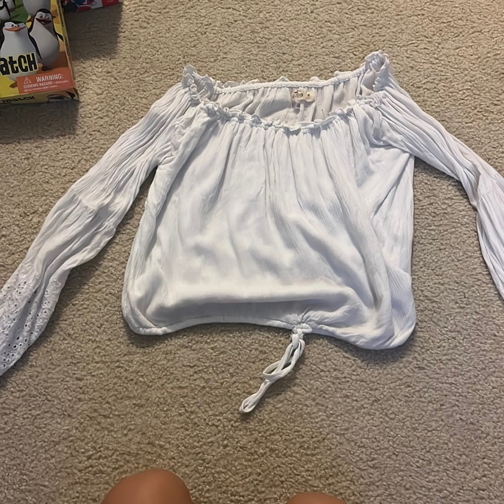 off the shoulder white blouse